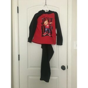 Qruel 2-Piece Hoodie & Jogging Pants Set Boys Size 14 Red Black Outfit